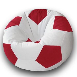 Кресло-мешок «Мяч», размер 90 см, см, велюр, цвет белый, красный