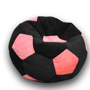 Кресло-мешок «Мяч», размер 90 см, см, велюр, цвет чёрный, розовый