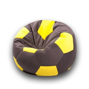 Кресло-мешок «Мяч», размер 90 см, см, велюр, цвет коричневый, жёлтый