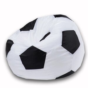 Кресло-мешок Мяч, размер 90 см, ткань оксфорд, цвет белый, чёрный