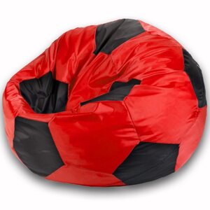 Кресло-мешок Мяч, размер 90 см, ткань оксфорд, цвет красный, чёрный