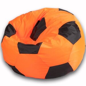 Кресло-мешок Мяч, размер 90 см, ткань оксфорд, цвет оранжевый, чёрный