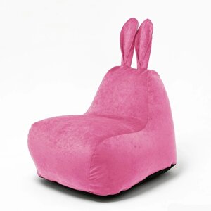 Кресло-мешок «Зайчик», размер 80x90 см велюр, цвет розовый