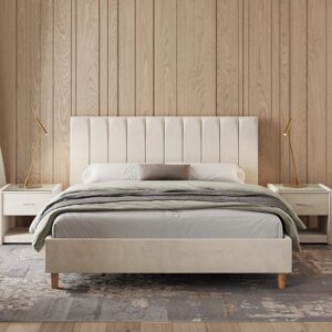 Кровать «Алькасар» без ПМ, 130210 см, премиум велюр, цвет лепестки ландыша
