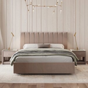 Кровать «Алькасар» с ПМ, 180190 см, премиум велюр, цвет пыльная роза