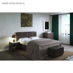 Кровать «Атриум» с ПМ, 140200 см, экокожа, цвет горький шоколад