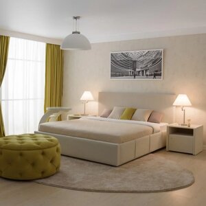 Кровать «Атриум» с ПМ, 160200 см, премиум велюр, цвет лепестки ландыша
