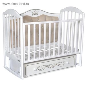 Кровать детская Bellini Silvia Elegance Premium мягкая спинка, маятник, цвет белый