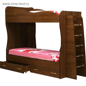 Кровать детская двухъярусная «Юниор 1», 800х2000 мм, лдсп, цвет итальянский орех