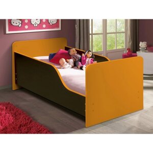 Кровать детская с бортом «Малышка №2», 600 1400 мм, цвет венге / оранжевый