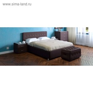 Кровать «Космопорт» без ПМ, 140200 см, встроенное основание, цвет шоколад
