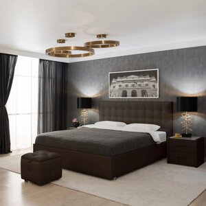 Кровать «Ла Скала» без ПМ, 160200 см, экокожа, цвет горький шоколад