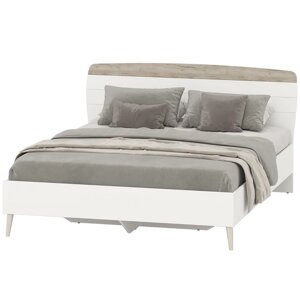 Кровать «Лайн», 16002000 мм, встроенное основание, цвет белый / дуб крафт серый