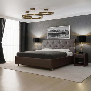 Кровать «Монблан» без ПМ, 140200 см, экокожа, цвет горький шоколад