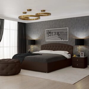 Кровать «Пальмира» без ПМ, 140200 см, экокожа, цвет горький шоколад