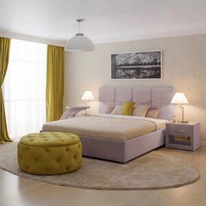 Кровать «Пантеон» без ПМ, 160200 см, премиум велюр, цвет пыльная сирень