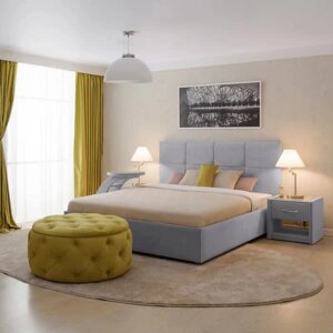 Кровать «Пантеон» без ПМ, 160200 см, премиум велюр, цвет звёздная пыль