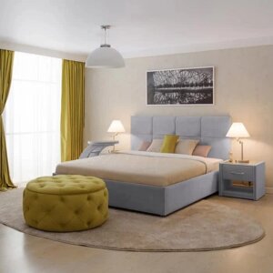 Кровать «Пантеон» с ПМ, 130200 см, премиум велюр, цвет звёздная пыль