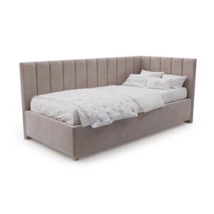 Кровать «Помпиду» без ПМ, 110200 см, премиум велюр, цвет песчаный бриз