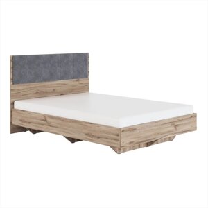 Кровать с мягким элементом «Николь №1.1», 14002000 мм, цвет серый/дуб альпийский