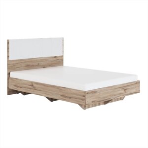 Кровать с мягким элементом «Николь №1.2», 14002000 мм, цвет белый/дуб альпийский