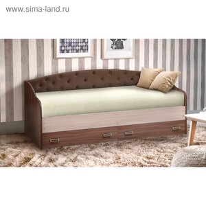 Кровать с мягким изголовьем «Софа №8», 800х1900 мм, цвет ясень шимо тёмный/шимо светлый