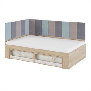 Кровать с мягкими элементами «Алиса №2.3», 12002000 мм, цвет гикори джексон / спринт