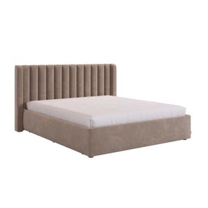 Кровать с основанием Ева 160х200 см, латте (велюр)