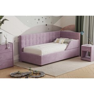 Кровать «Версаль» с ПМ, 120200 см, с бортиком, премиум велюр, цвет бутоны вишни