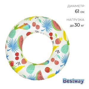 Круг для плавания Bestway «Тропики», надувной, d=61 см, от 3-6 лет, МИКС, 36014