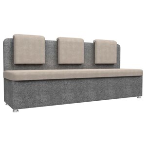 Кухонный диван «Маккон», 3-х местный, рогожка, цвет бежевый / серый