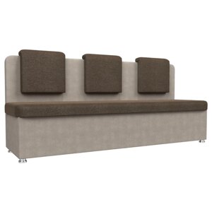 Кухонный диван «Маккон», 3-х местный, рогожка, цвет коричневый / бежевый