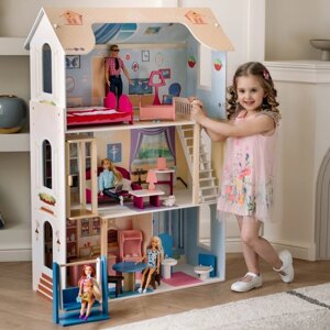 Кукольный домик «Грация»16 предметов мебели, лестница, лифт, качели)