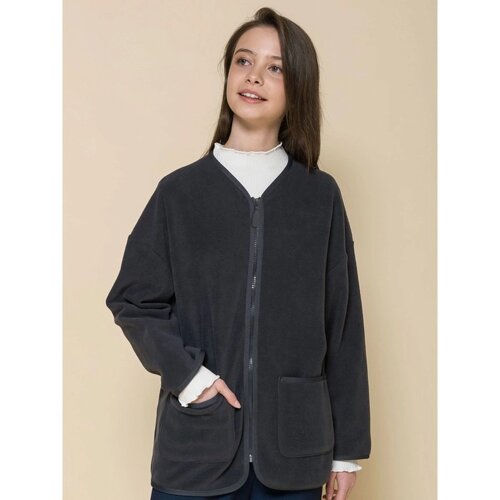 Куртка для девочек, рост 152 см, цвет тёмно-серый