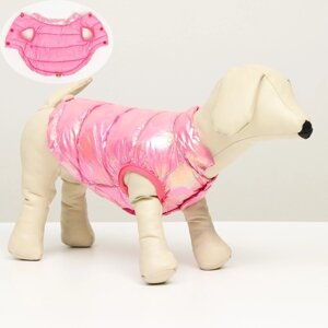 Куртка для собак двухсторонняя с утяжкой, размер 10 (ДС 25 см, ОГ 34 см, ОШ 24 см), розовая