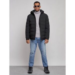 Куртка спортивная мужская зимняя, размер 54, цвет чёрный