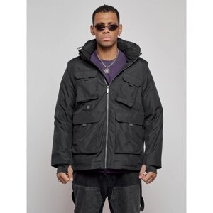 Куртка-жилетка трансформер мужская зимняя, размер 50, цвет чёрный