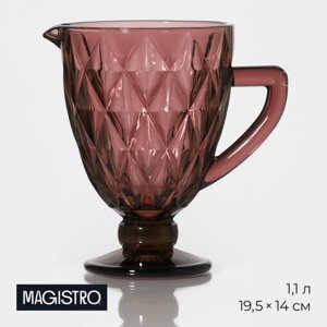 Кувшин для воды Magistro «Круиз», 1,1 л, 1419,5 см, стекло, цвет розовый