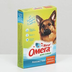 Лакомство Омега Nео+Крепкое здоровье" для собак, с морскими воророслями, 90 табл