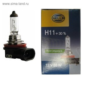 Лампа автомобильная Hella +30%H11, 12 В, 55 Вт, 8GH 008 358-151