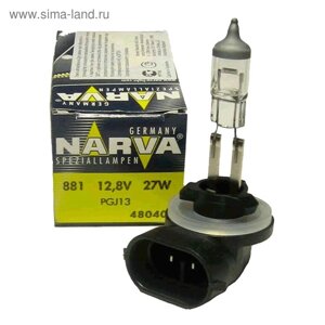 Лампа автомобильная Narva PGJ13, 881, 12 В, 27 Вт, 48040