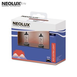 Лампа автомобильная neolux H7 12V 55 PX26d+50% EXTRA LIGHT, 2шт N499EL-2SCB