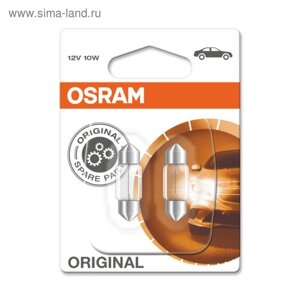 Лампа автомобильная Osram, T10.5, 12 В, 10 Вт, SV8,5-31/10), 6438