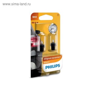 Лампа автомобильная Philips Black, BAX, 12В, 1.2 Вт, BAX8,5d/2), набор 2 шт, 12598B2