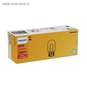 Лампа автомобильная Philips, W21W, 12 В, 21 Вт,W3x16d), 12065CP