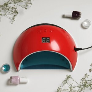 Лампа для маникюра Luazon LUF-22, LED, 21 диод, 48 Вт, таймер, 220 В, красная
