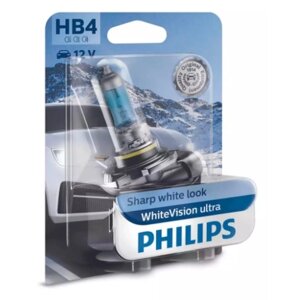 Лампа Philips HB4 12 В, 51W (P22d)60% вид.) WhiteVision ultra , блистер 1 шт, 9006WVUB1