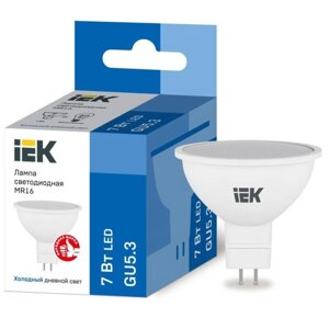 Лампа светодиодная ECO MR16 софит 7вт 230в 6500к GU5.3 IEK LLE-MR16-7-230-65-GU5