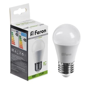 Лампа светодиодная FERON,11W) 230V E27 4000K G45, LB-750