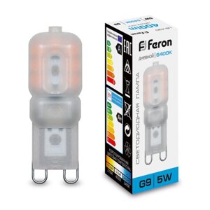 Лампа светодиодная Feron, G9, 5 Вт, 230 В, дневной свет